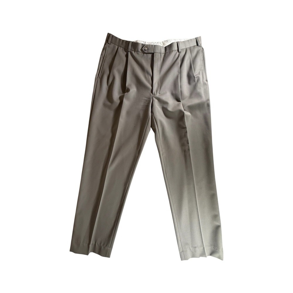 Brooks Brothers Dress Pants Adult Size 40 Pleated Grey/Brown Madison Fit Mens
